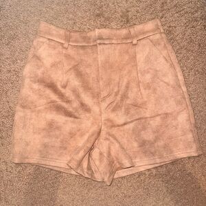 Pink Lily High Waist Tan Shorts